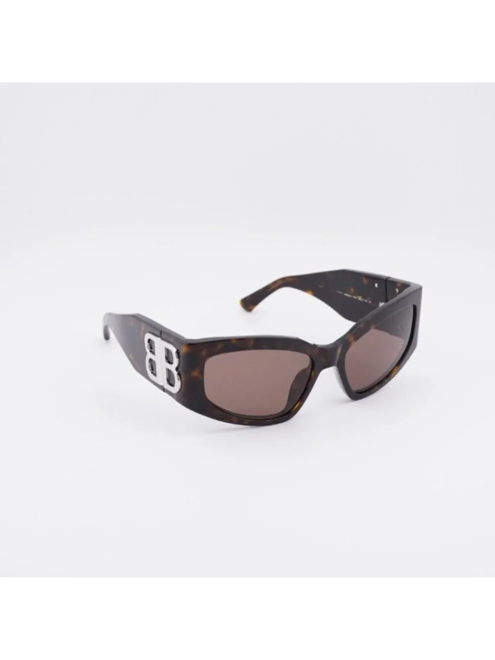 Balenciaga BB0321S 008 Sunglasses Dark Havana Cat Eye Frame, Brown Lenses